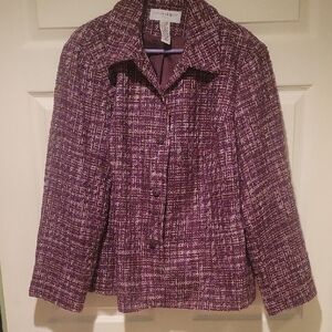 Sag Harbor Rich Plum Tweed Blazer